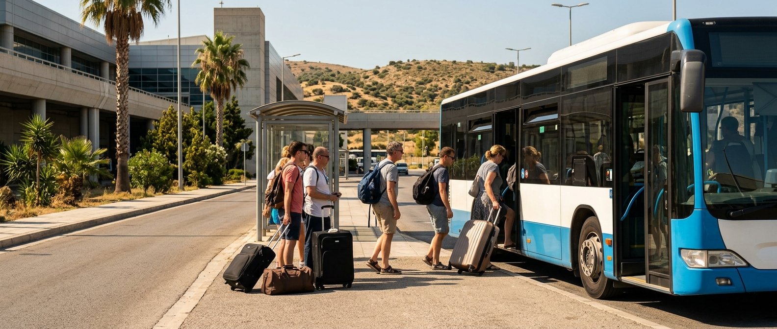 ai_6ab107a76c0805.57962512 Επιβάτες επιβιβάζονται σε λεωφορείο σε υπαίθρια στάση